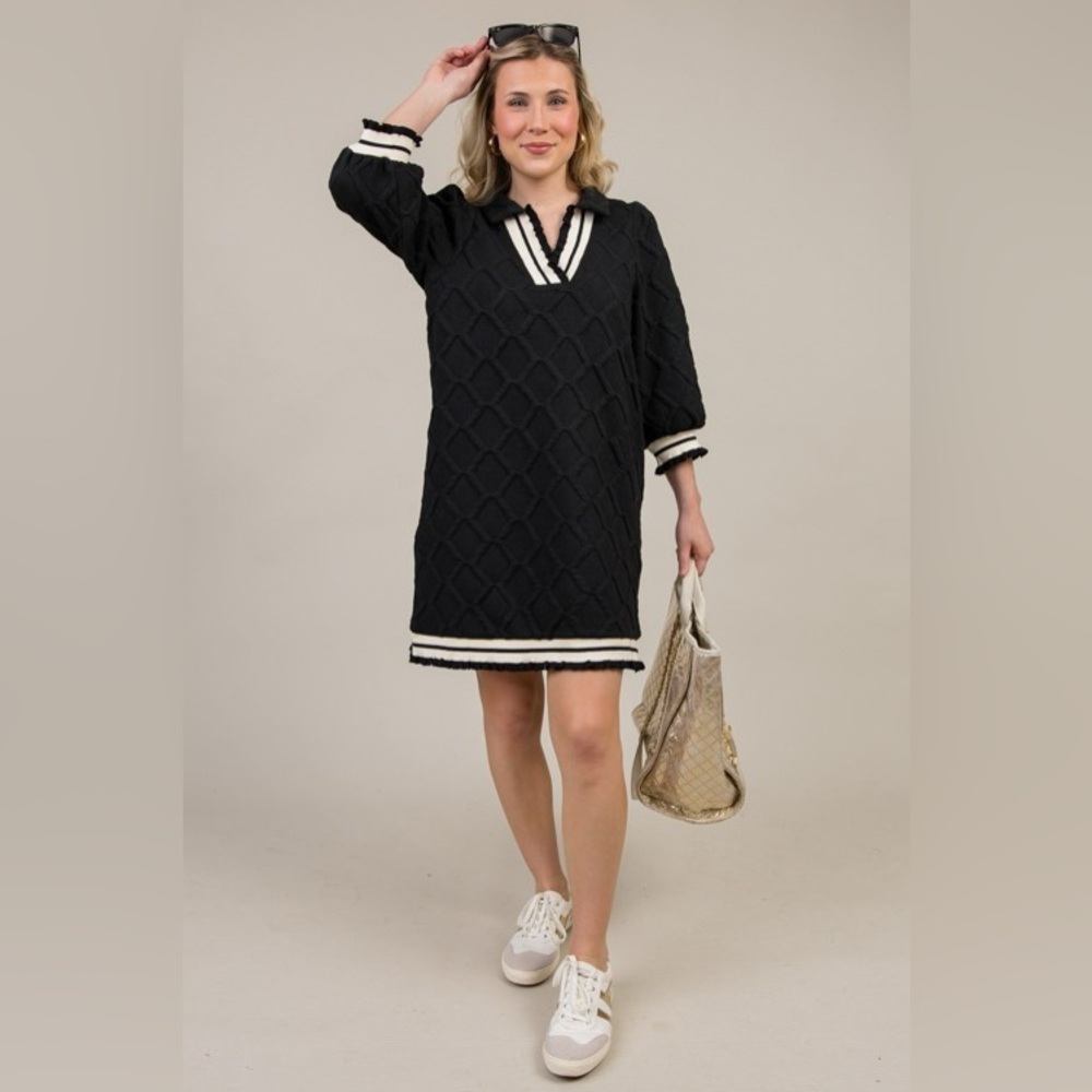 🔥entro - Lattice Textured Athletic Inspired Mini Dress - L - Picture 4 of 7